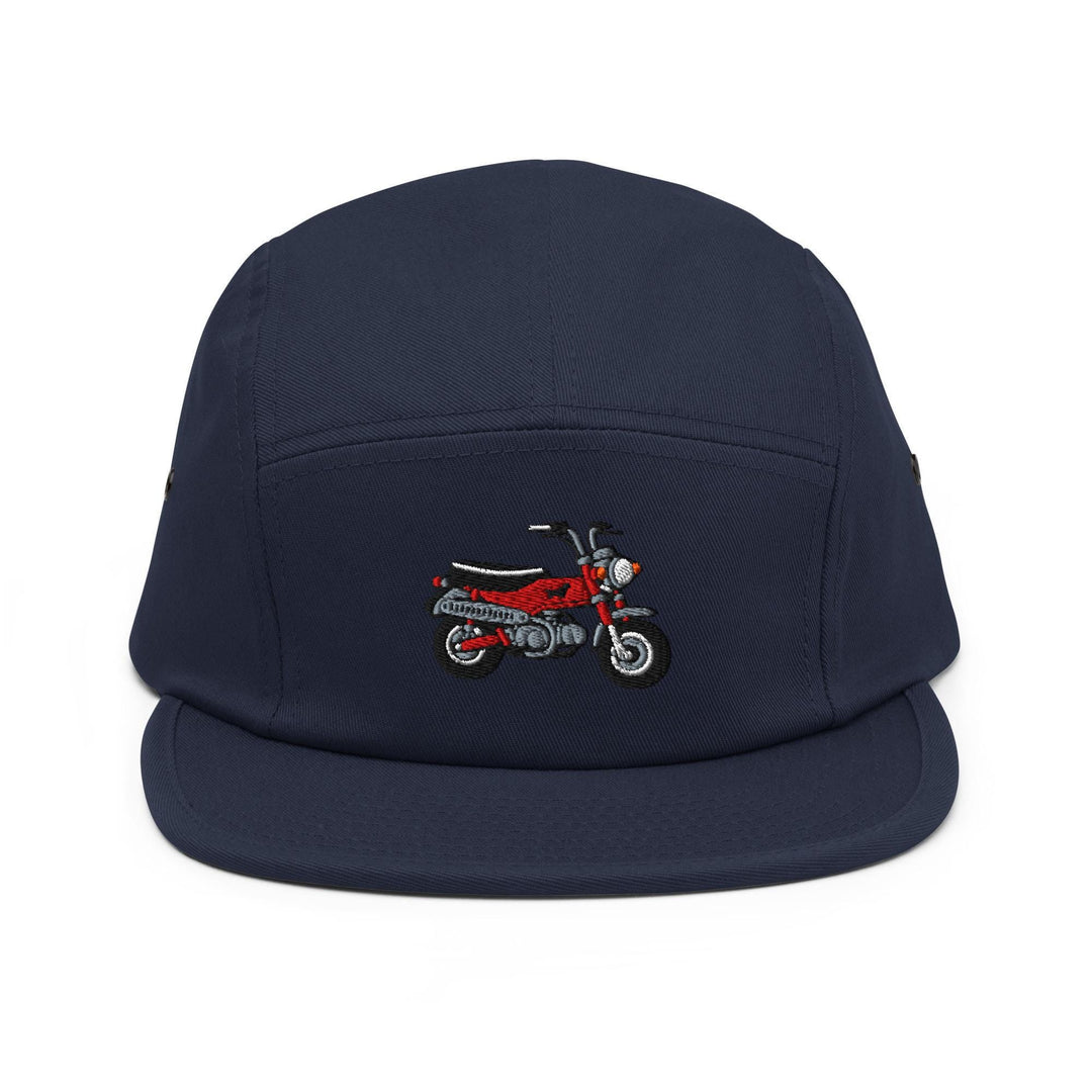 Max Mini Japanese Motorcycle Embroidered 5‑Panel Cotton Camper Cap: Adjustable Fit &amp; Designs