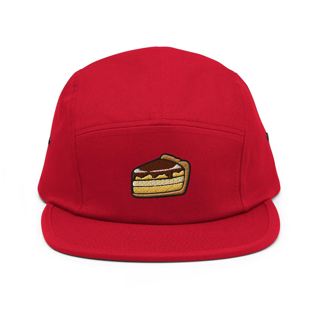 Classic Pie Desserts Embroidered 5‑Panel Cotton Camper Cap: Adjustable Fit &amp; Designs