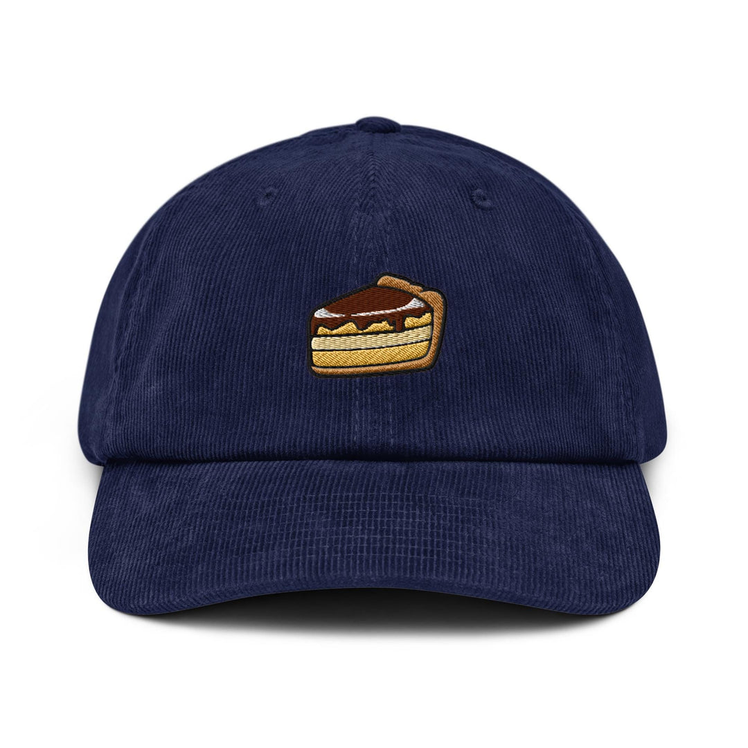 Classic Pie Desserts Embroidered Cotton Corduroy Hat: Adjustable Fit