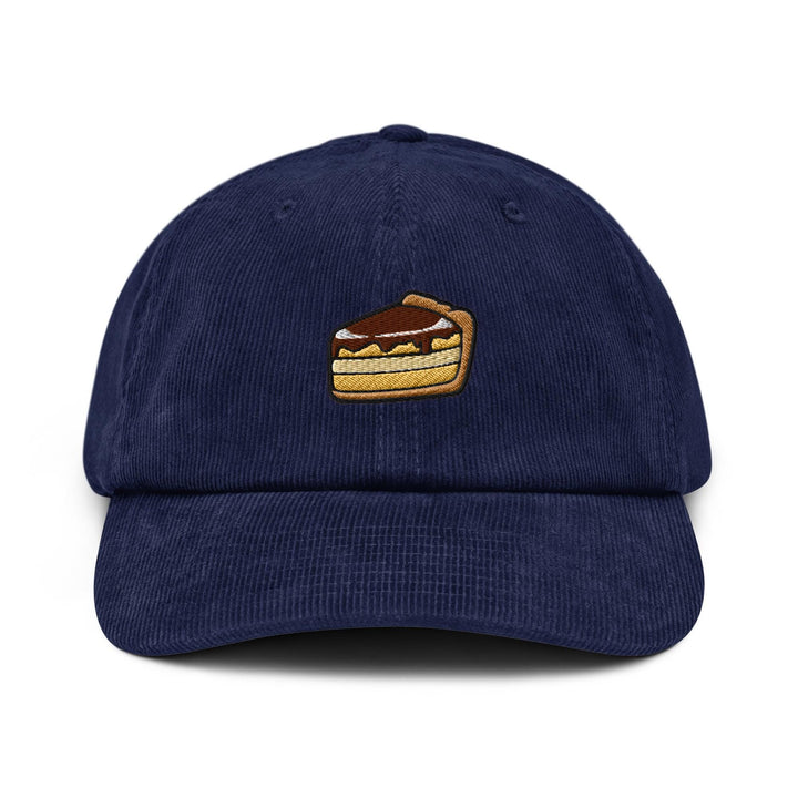 Classic Pie Desserts Embroidered Cotton Corduroy Hat: Adjustable Fit