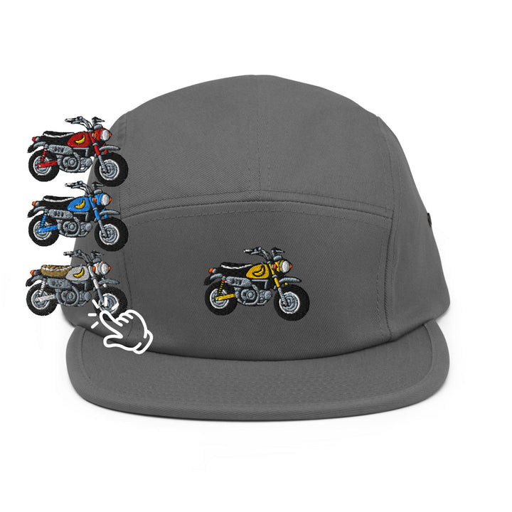 Chimp Mini Japanese Motorcycle Embroidered 5‑Panel Cotton Camper Cap: Adjustable Fit &amp; Designs