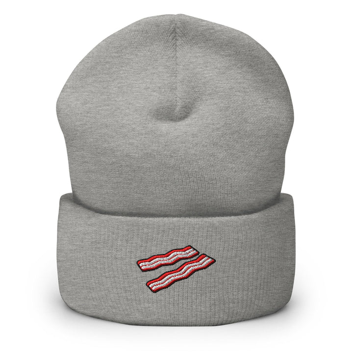 Crispy Bacon Strips Embroidered Cuffed Beanie: Cozy Unisex Winter Cap