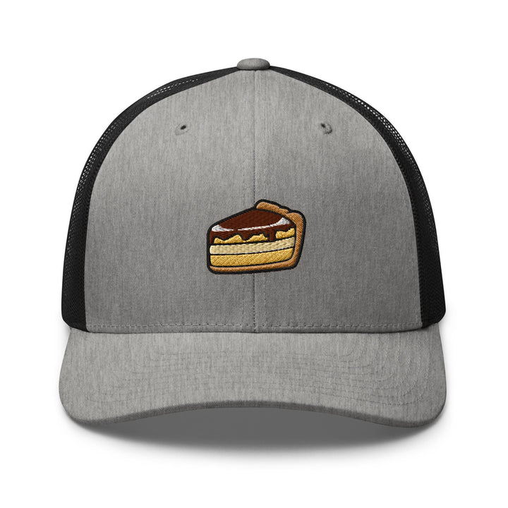 Classic Pie Desserts Embroidered Trucker Hat: Structured Retro Cap with Mesh Back