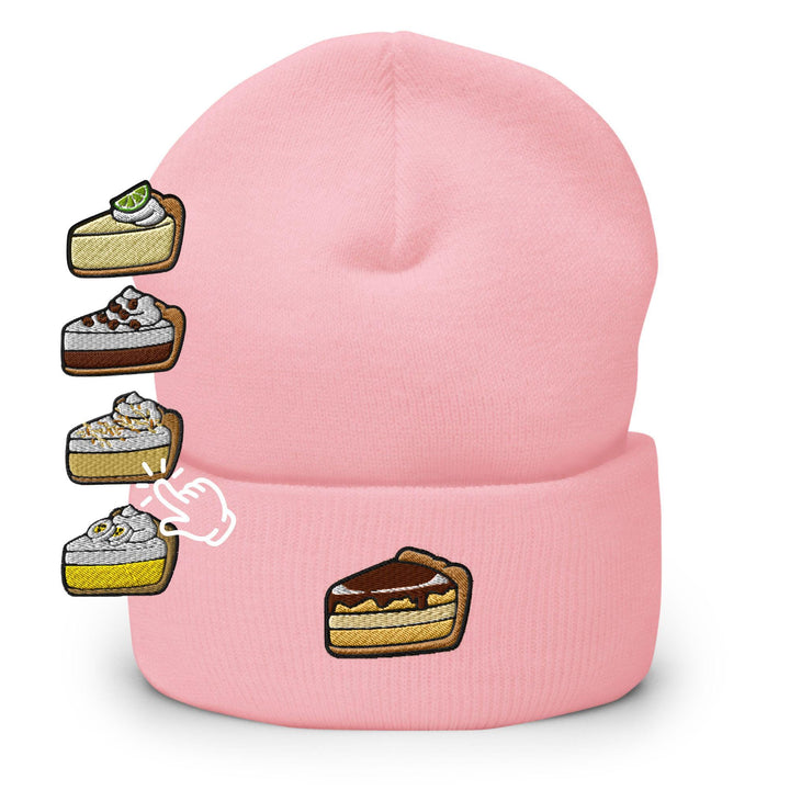 Classic Pie Desserts Embroidered Cuffed Beanie: Cozy Unisex Winter Cap