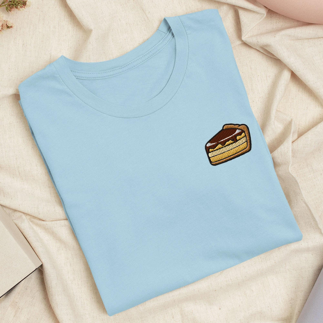 Classic Pie Desserts Embroidered T-Shirt: Lightweight Cotton, Unisex Fit