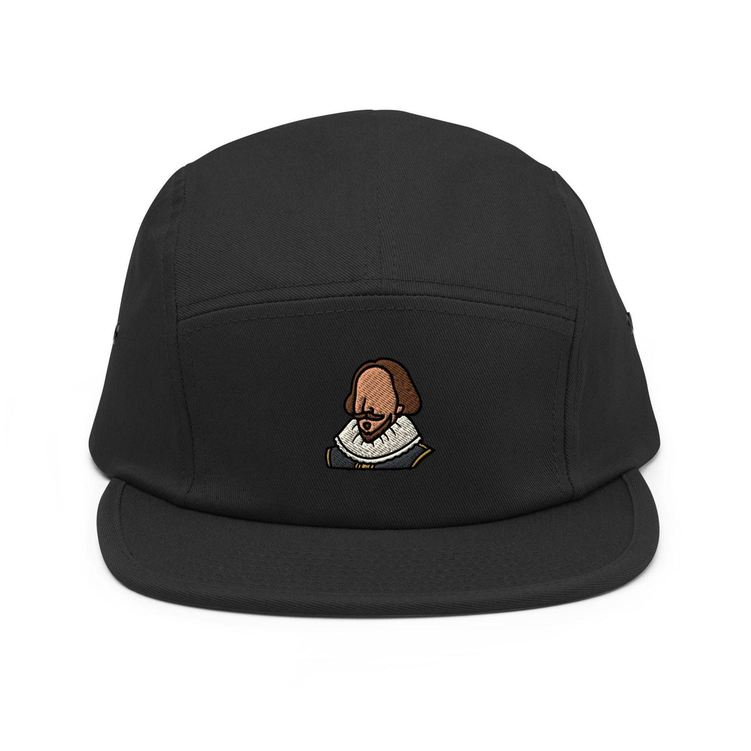 William Shakespeare Embroidered 5‑Panel Cotton Camper Cap: Adjustable Fit Unlimited