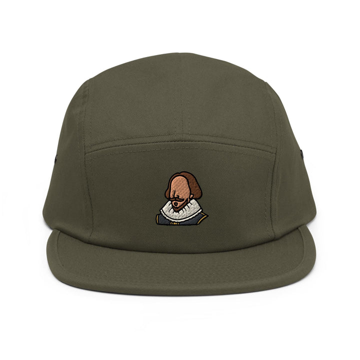William Shakespeare Embroidered 5‑Panel Cotton Camper Cap: Adjustable Fit Unlimited
