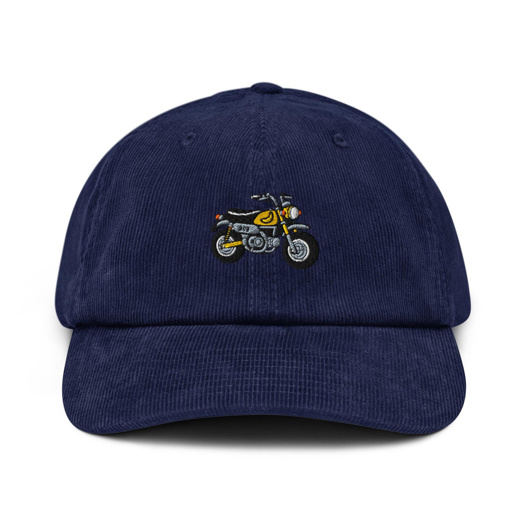 Chimp Mini Japanese Motorcycle Embroidered Cotton Corduroy Hat: Adjustable Fit