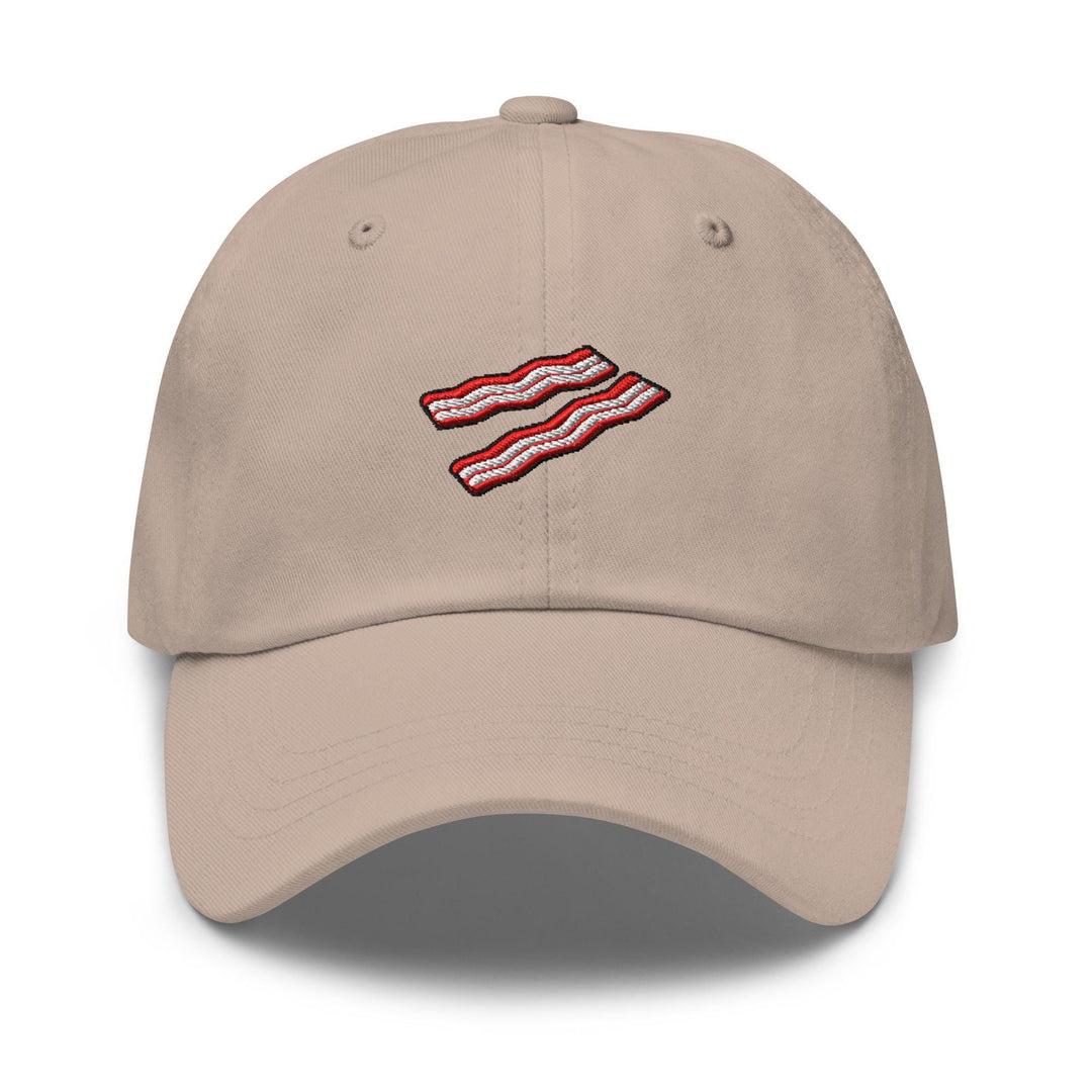 Crispy Bacon Strips Embroidered Dad Cap: Chino Cotton Twill Adjustable Unisex Hat