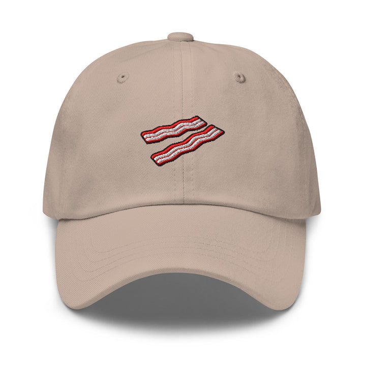 Crispy Bacon Strips Embroidered Dad Cap: Chino Cotton Twill Adjustable Unisex Hat