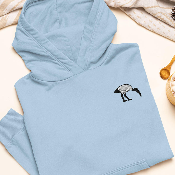 Bin Chicken Ibis Bird Embroidered Hoodie: Heavy Blend Cotton-Poly, Unisex Fit