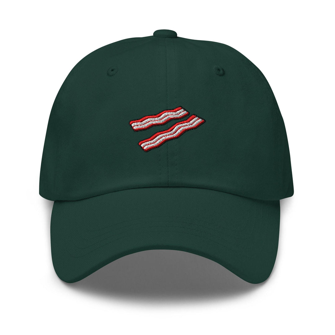 Crispy Bacon Strips Embroidered Dad Cap: Chino Cotton Twill Adjustable Unisex Hat