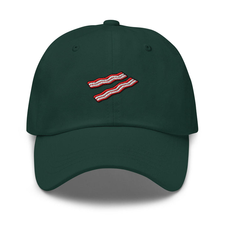 Crispy Bacon Strips Embroidered Dad Cap: Chino Cotton Twill Adjustable Unisex Hat