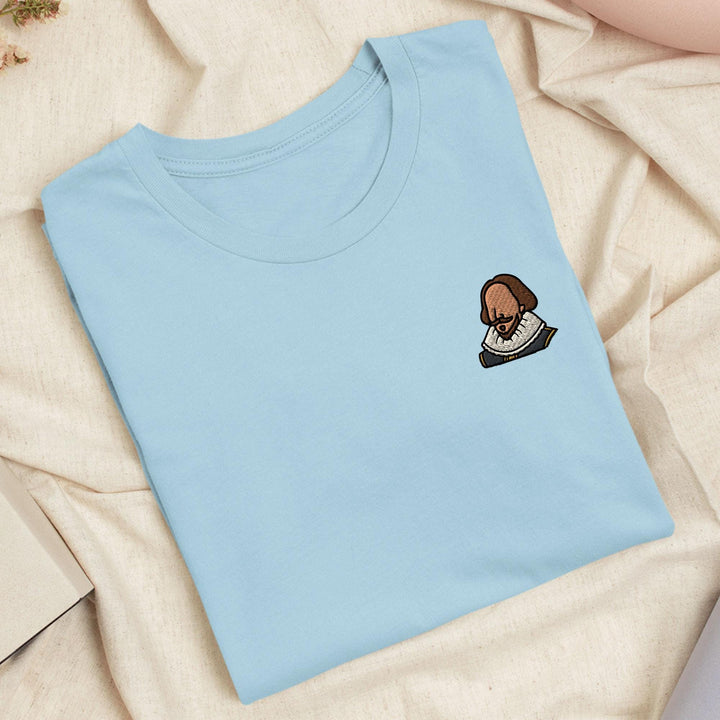 William Shakespeare Embroidered T-Shirt: Lightweight Cotton, Unisex Fit