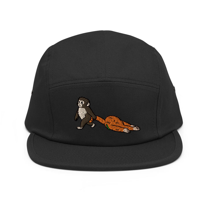 Punch Emotional Support Monkey Embroidered 5‑Panel Cotton Camper Cap: Adjustable Fit Unlimited