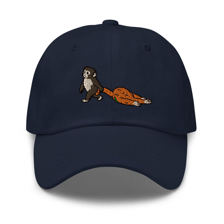 Punch Emotional Support Monkey Embroidered Dad Cap: Chino Cotton Twill Adjustable Unisex Hat