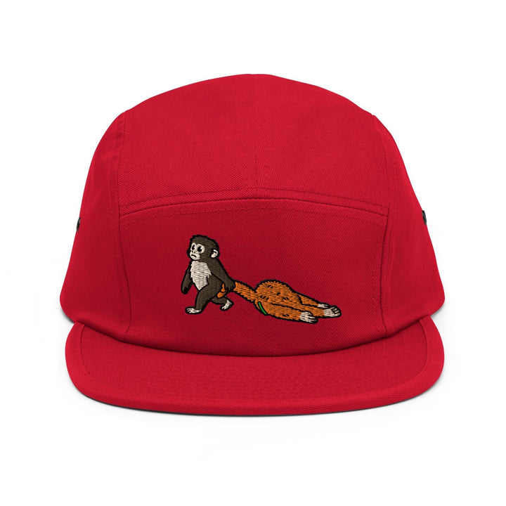 Punch Emotional Support Monkey Embroidered 5‑Panel Cotton Camper Cap: Adjustable Fit Unlimited