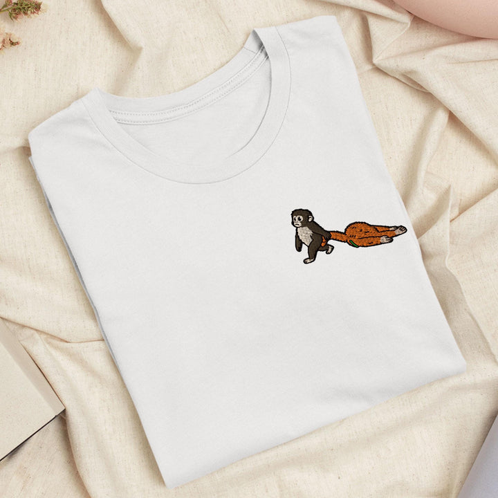 Punch Emotional Support Monkey Embroidered T-Shirt: Lightweight Cotton, Unisex Fit