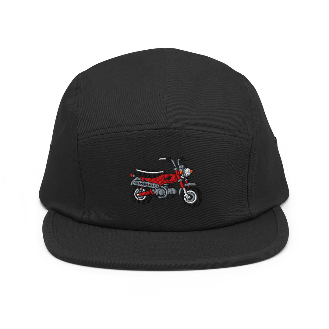 Max Mini Japanese Motorcycle Embroidered 5‑Panel Cotton Camper Cap: Adjustable Fit &amp; Designs