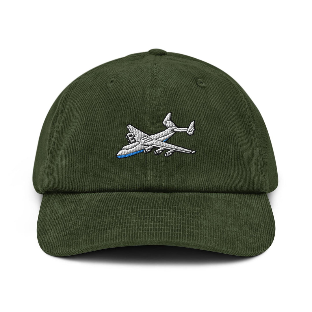 An-225 Cargo Airplane Embroidered Cotton Corduroy Hat: Adjustable Fit