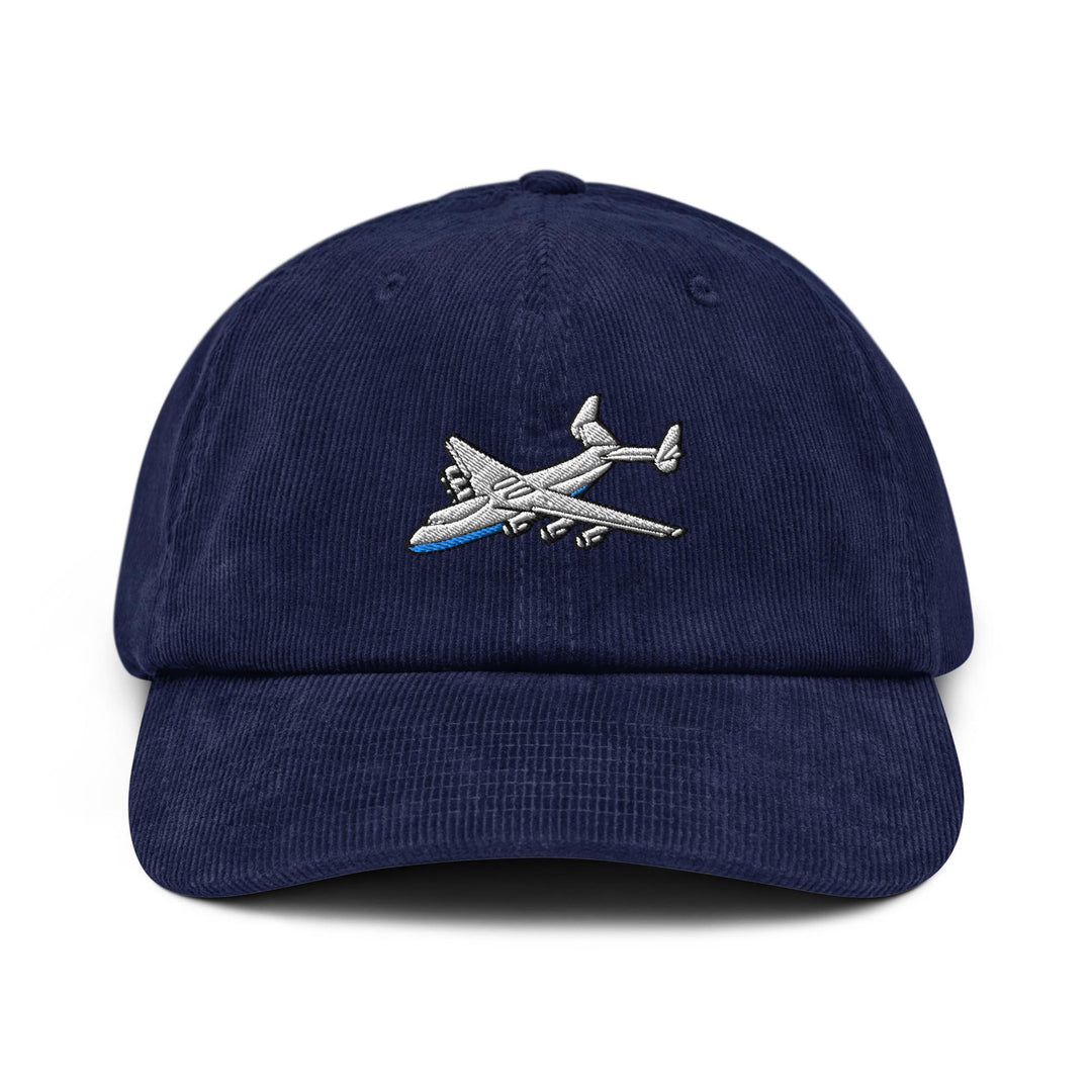 An-225 Cargo Airplane Embroidered Cotton Corduroy Hat: Adjustable Fit