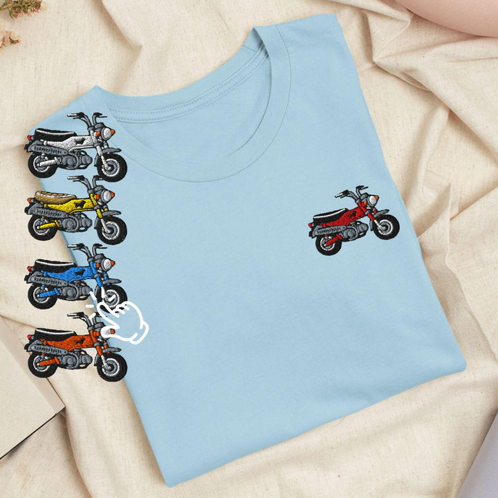 Max Mini Japanese Motorcycle Embroidered T-Shirt: Lightweight Cotton, Unisex Fit