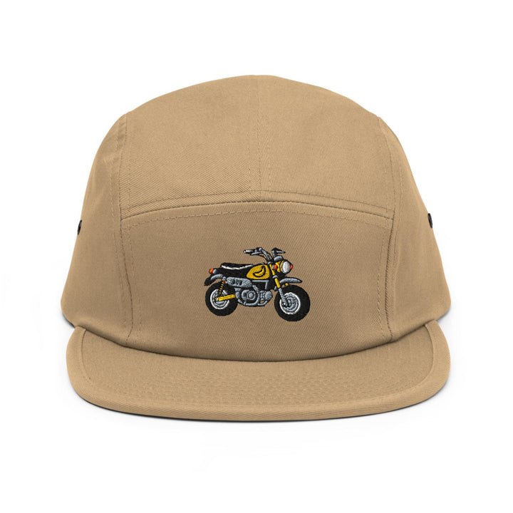 Chimp Mini Japanese Motorcycle Embroidered 5‑Panel Cotton Camper Cap: Adjustable Fit &amp; Designs