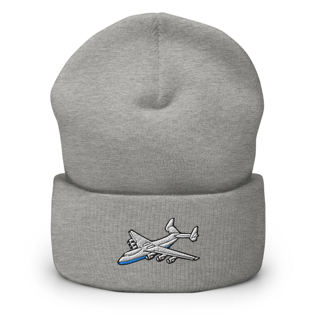 An-225 Cargo Airplane Embroidered Cuffed Beanie: Cozy Unisex Winter Cap