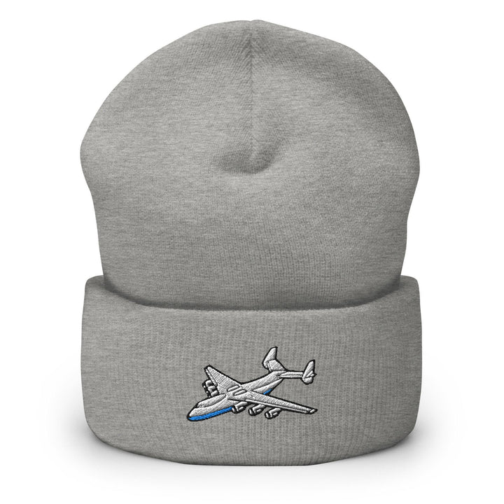 An-225 Cargo Airplane Embroidered Cuffed Beanie: Cozy Unisex Winter Cap
