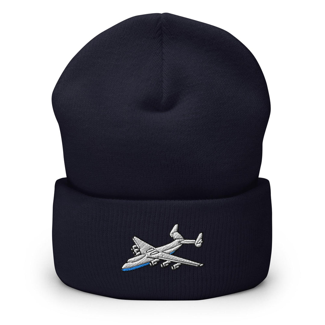 An-225 Cargo Airplane Embroidered Cuffed Beanie: Cozy Unisex Winter Cap