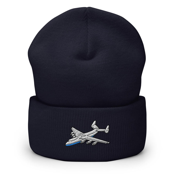 An-225 Cargo Airplane Embroidered Cuffed Beanie: Cozy Unisex Winter Cap