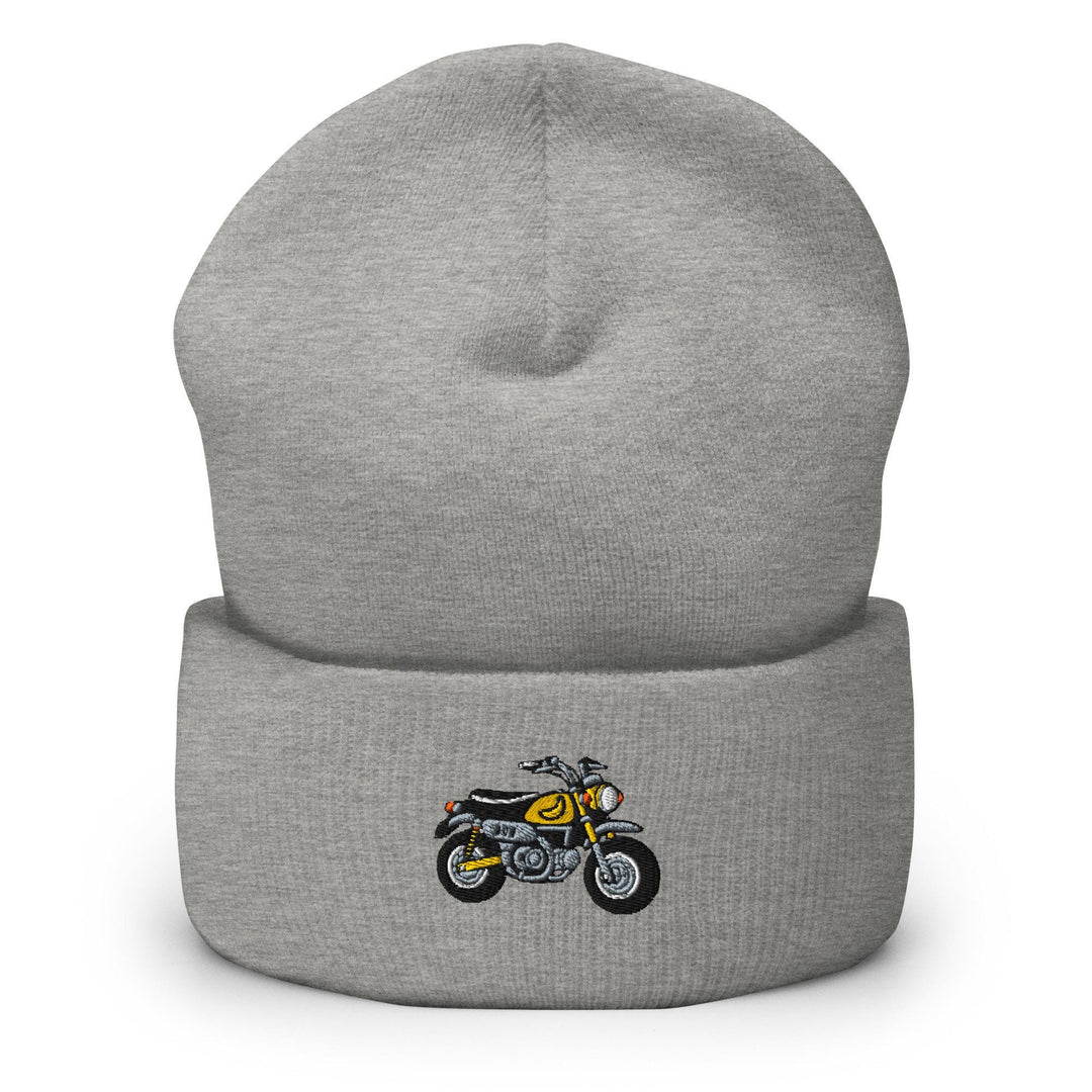 Chimp Mini Japanese Motorcycle Embroidered Cuffed Beanie: Cozy Unisex Winter Cap