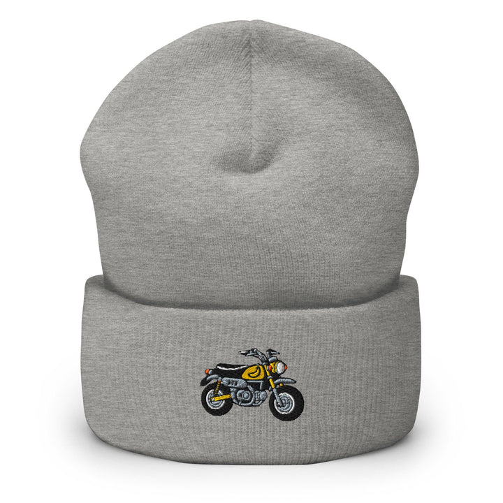 Chimp Mini Japanese Motorcycle Embroidered Cuffed Beanie: Cozy Unisex Winter Cap