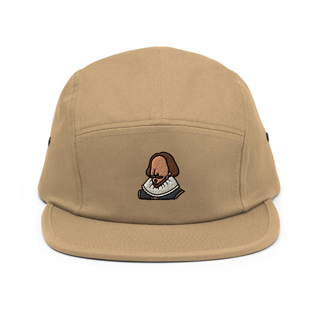 William Shakespeare Embroidered 5‑Panel Cotton Camper Cap: Adjustable Fit Unlimited