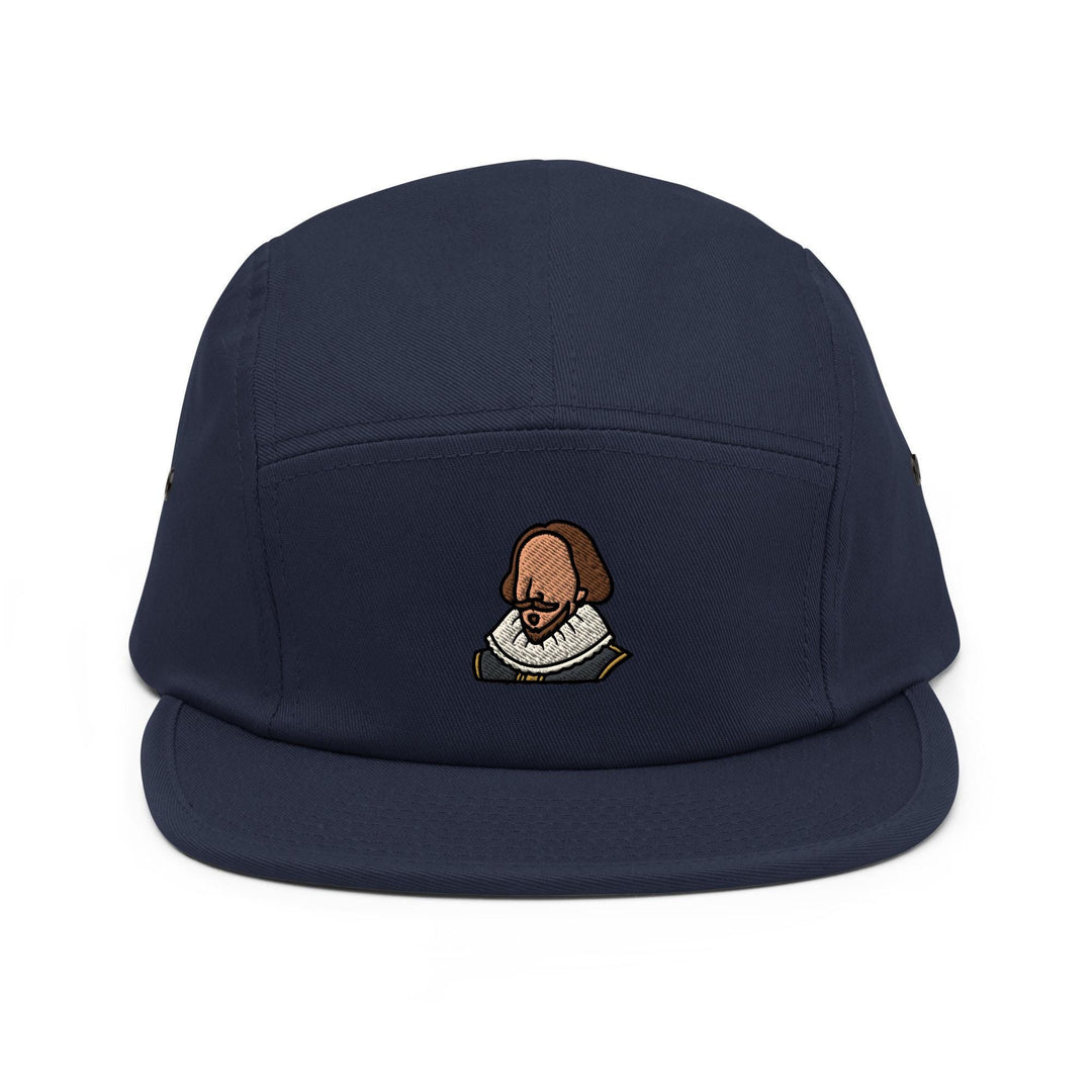William Shakespeare Embroidered 5‑Panel Cotton Camper Cap: Adjustable Fit Unlimited