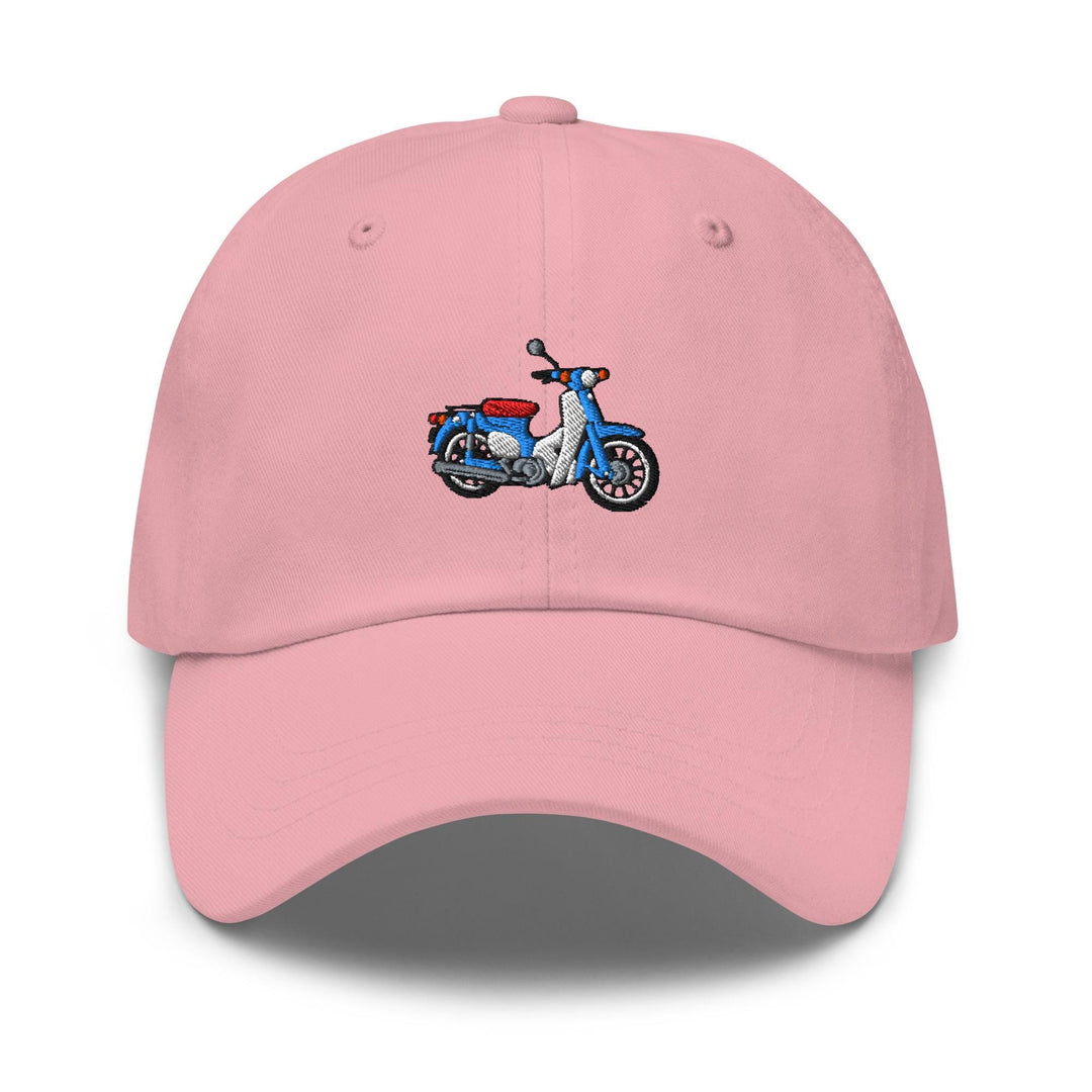 Classic Japanese Commuter Motorbike Embroidered Dad Cap: Chino Cotton Twill Adjustable Unisex Hat
