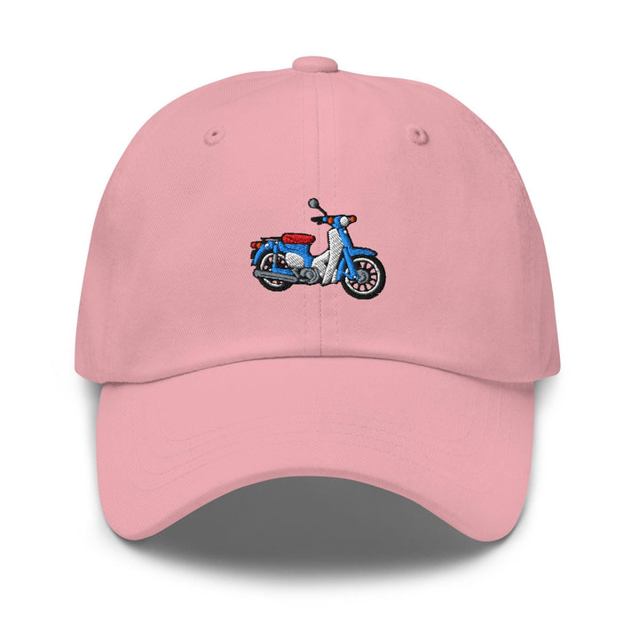 Classic Japanese Commuter Motorbike Embroidered Dad Cap: Chino Cotton Twill Adjustable Unisex Hat