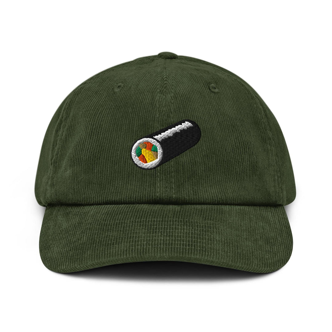 Uncut Kimbap Roll Embroidered Cotton Corduroy Hat: Adjustable Fit