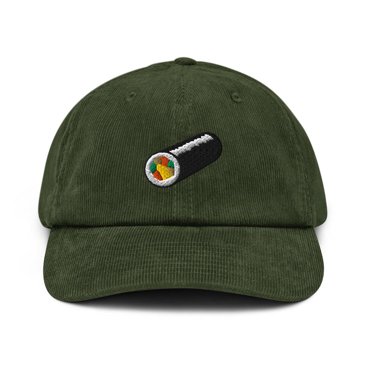 Uncut Kimbap Roll Embroidered Cotton Corduroy Hat: Adjustable Fit
