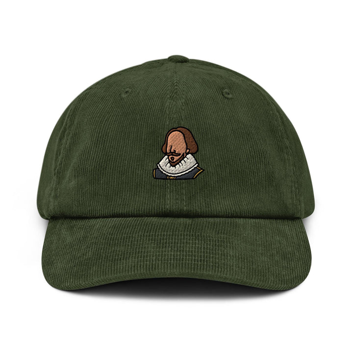 William Shakespeare Embroidered Cotton Corduroy Hat: Adjustable Fit