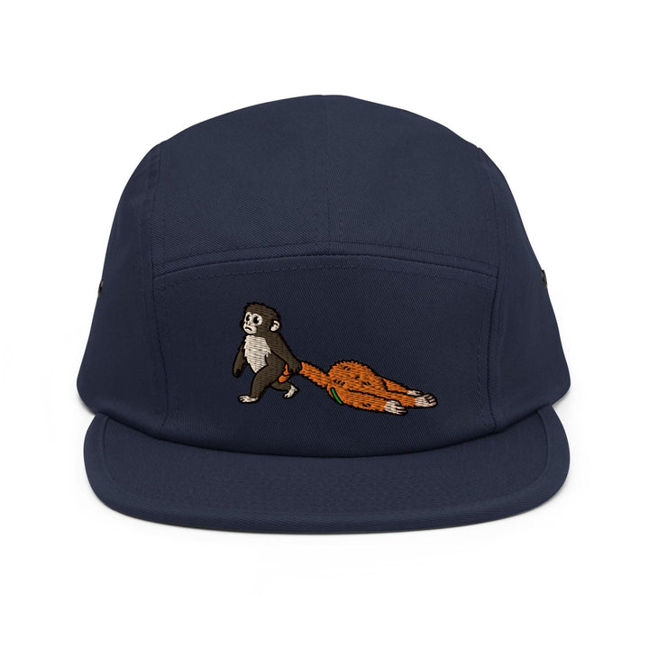 Punch Emotional Support Monkey Embroidered 5‑Panel Cotton Camper Cap: Adjustable Fit Unlimited