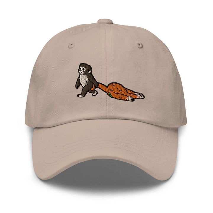 Punch Emotional Support Monkey Embroidered Dad Cap: Chino Cotton Twill Adjustable Unisex Hat