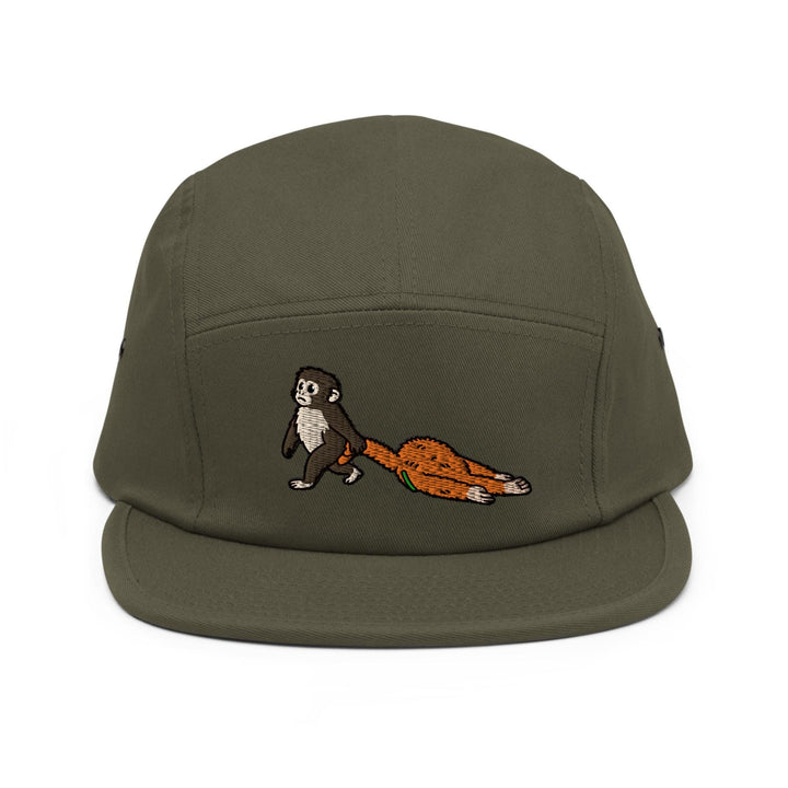 Punch Emotional Support Monkey Embroidered 5‑Panel Cotton Camper Cap: Adjustable Fit Unlimited
