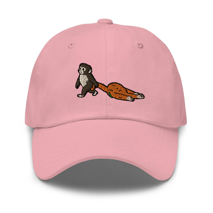 Punch Emotional Support Monkey Embroidered Dad Cap: Chino Cotton Twill Adjustable Unisex Hat