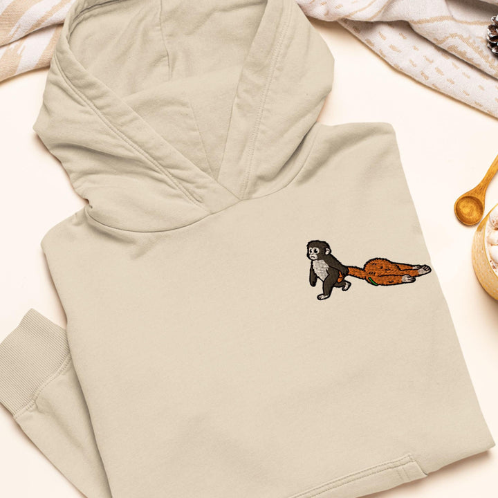 Punch Emotional Support Monkey Embroidered Hoodie: Heavy Blend Cotton-Poly, Unisex Fit