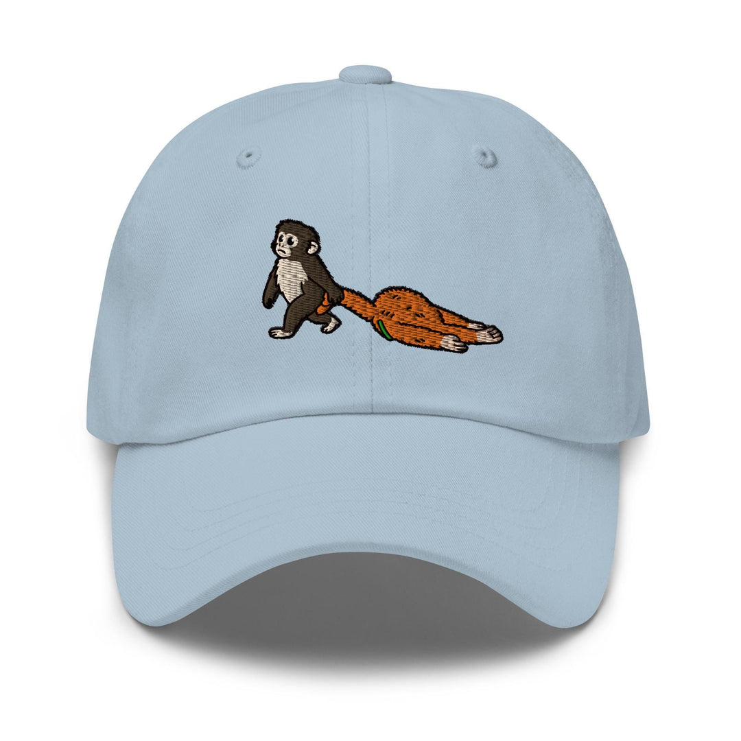 Punch Emotional Support Monkey Embroidered Dad Cap: Chino Cotton Twill Adjustable Unisex Hat