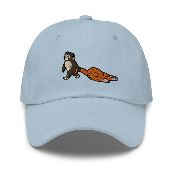 Punch Emotional Support Monkey Embroidered Dad Cap: Chino Cotton Twill Adjustable Unisex Hat