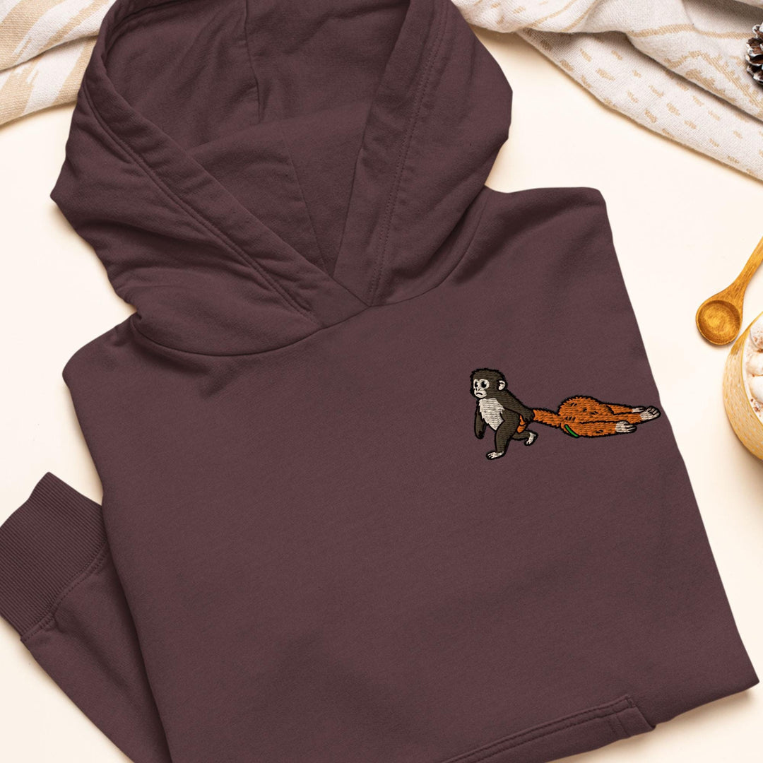 Punch Emotional Support Monkey Embroidered Hoodie: Heavy Blend Cotton-Poly, Unisex Fit