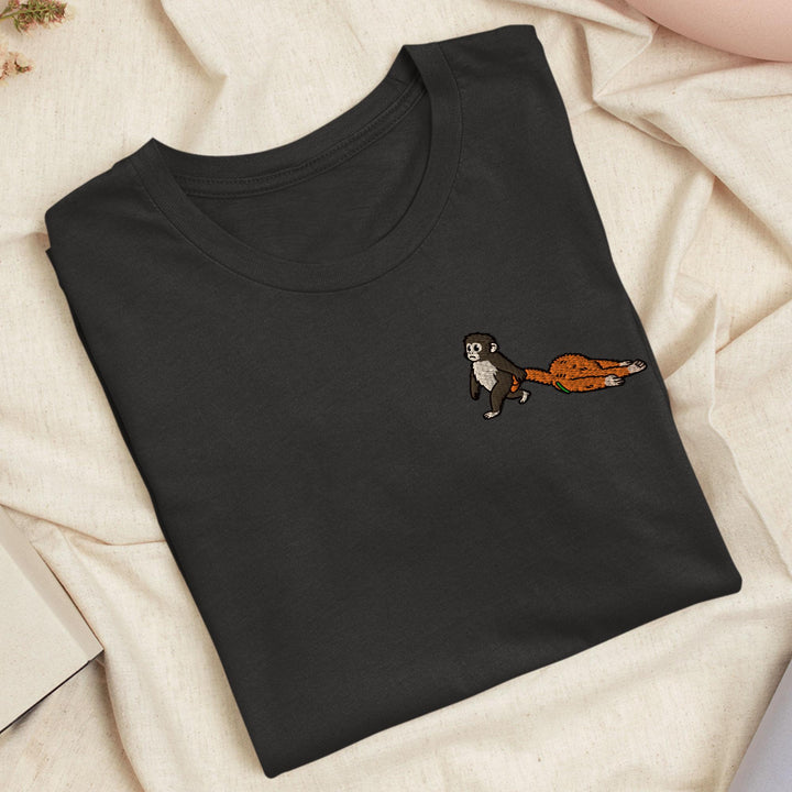 Punch Emotional Support Monkey Embroidered T-Shirt: Lightweight Cotton, Unisex Fit