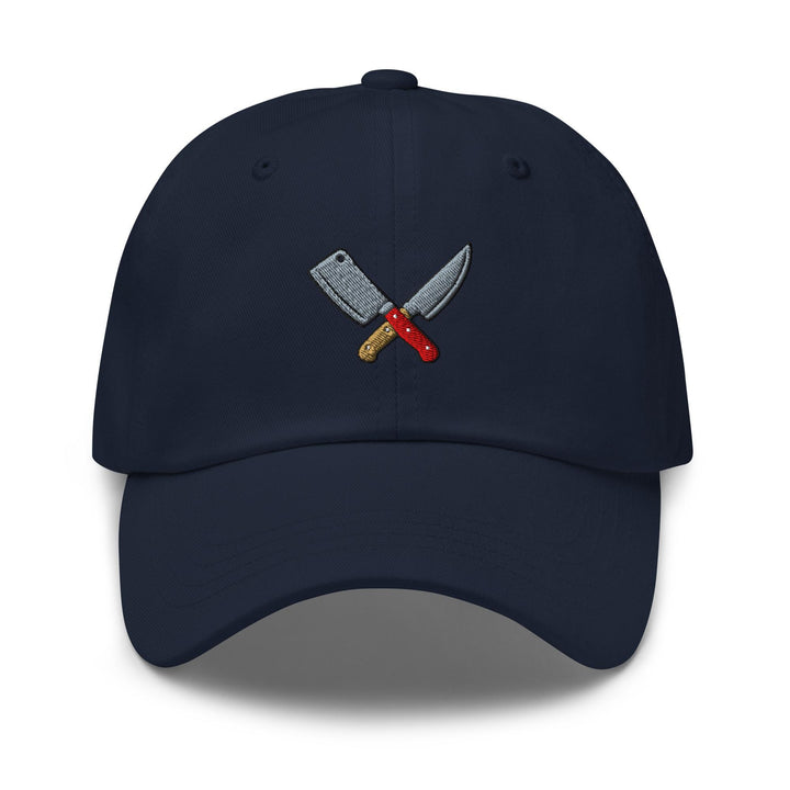 Crossed Kitchen Knives Embroidered Dad Cap: Chino Cotton Twill Adjustable Unisex Hat
